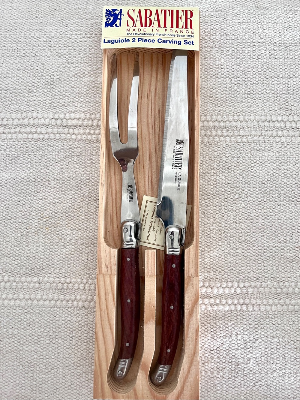 Laguiole Rosewood Handle Carving Knife Set France